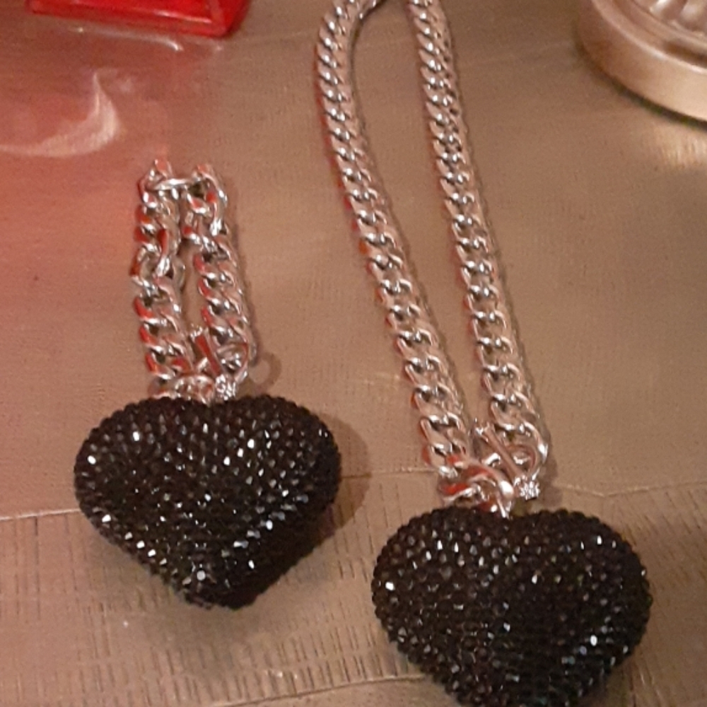 Ladies new necklace matching rhinestone bracelet